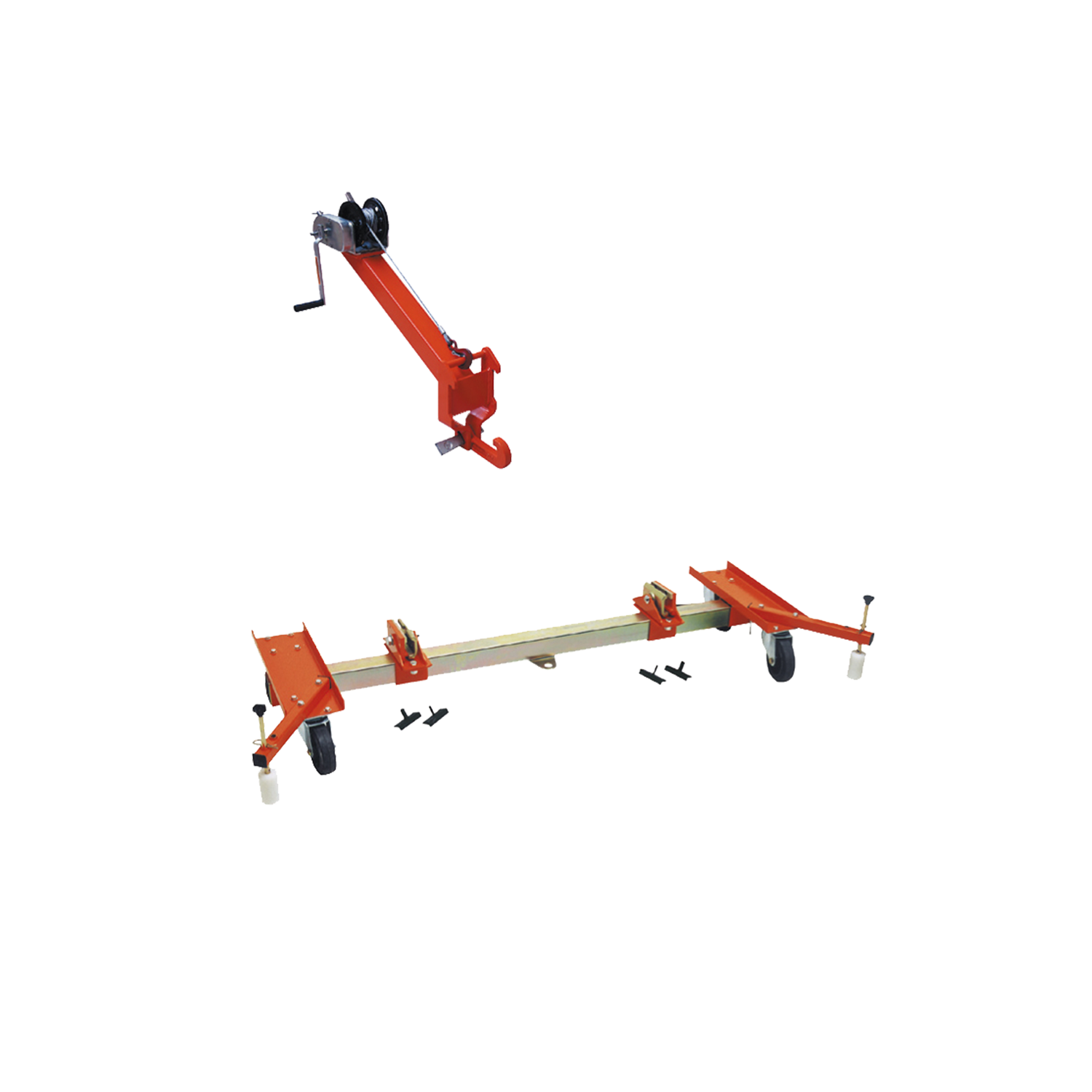 Montagewagen mit Seilwinde für Richtbank