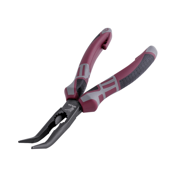 Pince à bec demi-rond, coudé 45°